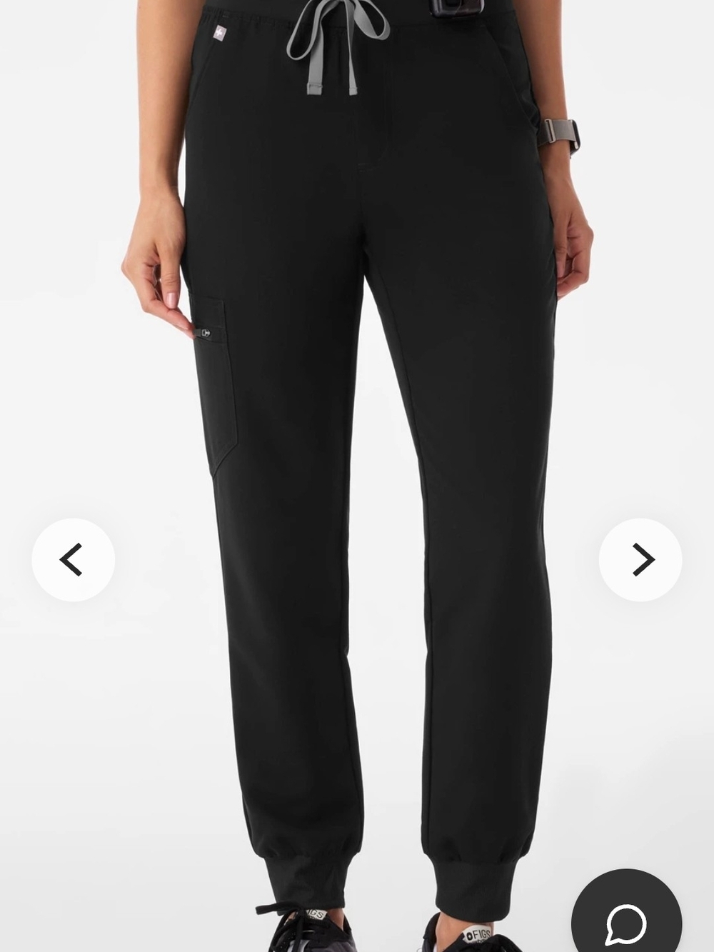 Figs Black Jogger Scrub Pants with Drawstring